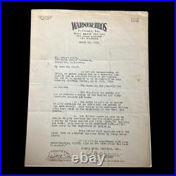 1926 Warner Bros. Contract Edwin Clark Signed by J. L. Jack Early Hollywood RARE 1926 Warner Bros. Contract Edwin Clark Signed by J. L. Jack Early Hollywood RARE