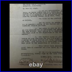1926 Warner Bros. Contract Edwin Clark Signed by J. L. Jack Early Hollywood RARE 1926 Warner Bros. Contract Edwin Clark Signed by J. L. Jack Early Hollywood RARE