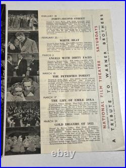 1956 Warner Bros Tribute National Film Theatre Bogart Cagney Film Programme Rare
