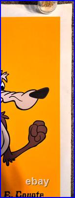 1968 WILE E COYOTE ARTKO STUDIOS LITHO BLACKLIGHT WARNER BROS 23x35 NOS RARE
