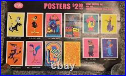 1968 WILE E COYOTE ARTKO STUDIOS LITHO BLACKLIGHT WARNER BROS 23x35 NOS RARE