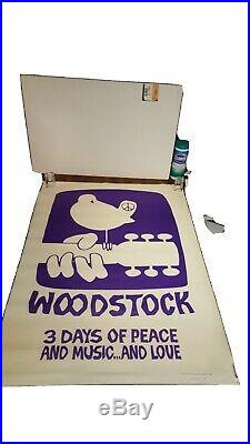 1969 Woodstock Movie Poster (Purple) Warner Bros Inc. RARE NICE