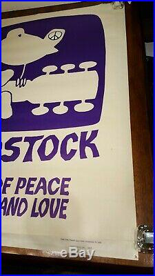1969 Woodstock Movie Poster (Purple) Warner Bros Inc. RARE NICE