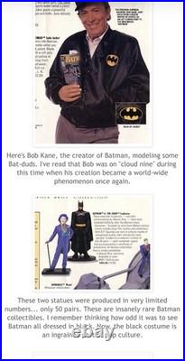 1989 Batman and Joker Statue Warner Bros Kent Melton Extremely Rare