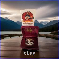 1990 Warner Bros Bugs Bunny 1 oz. 999 Silver Coin 50th Birthday WithCOA & Box Rare