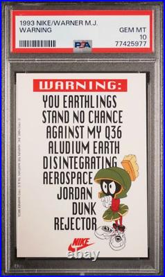 1993 Nike/Warner Bros Michael Jordan Warning Rare PSA 10