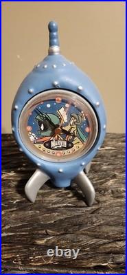 1995 RARE Warner Bros Marvin The Martian Rocket Ship Table Clock