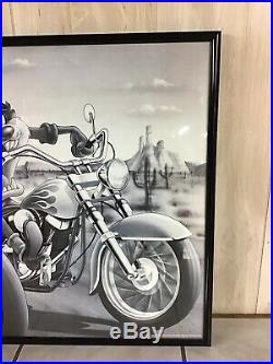 1996 Looney Tunes Bugs Bunny and Taz On Motorcycles Rare Vintage Poster