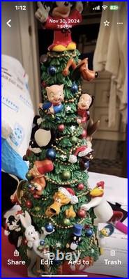 1997 WARNER BROTHERS LOONEY TUNES TABLE TOP CHRISTMAS TREE RARE 15inches
