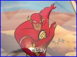1998 Warner Bros FASTEST MAN ALIVE Superman Animated Series Flash Cel COA RARE