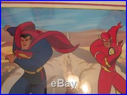 1998 Warner Bros FASTEST MAN ALIVE Superman Animated Series Flash Cel COA RARE