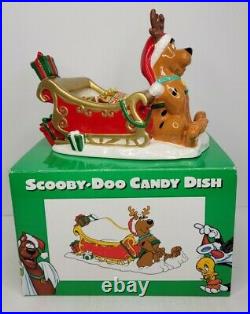 1998 Warner Bros Studio Store Scooby-Doo Candy Dish Christmas Sleigh Super Rare