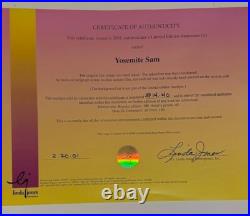 2001 Yosemite Sam Limited Edition Cel Warner Bros Rare Artist Proof Looney Tunes 2001 Yosemite Sam Limited Edition Cel Warner Bros Rare Artist Proof Looney Tunes
