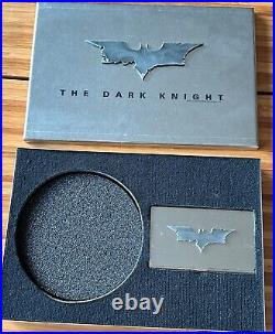 2008 Warner Bros Metal Dark Knight Movie Press Kit Promo Rare Business Card
