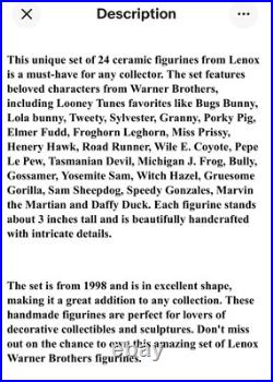 24 Set 1998 Lenox Warner Bros. Ceramic Figurines Rare Set EUC 24 Set 1998 Lenox Warner Bros. Ceramic Figurines Rare Set EUC