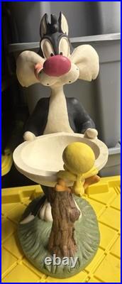 25 Sylvester & Tweety Bird HEAVY BIRD BATH RARE Warner Brothers Store Statue