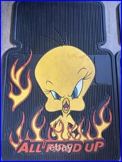 4 Tweety Bird Looney Tunes All Fired Up Floor Car Mats 2000 Warner Bros Rare VTG 4 Tweety Bird Looney Tunes All Fired Up Floor Car Mats 2000 Warner Bros Rare VTG