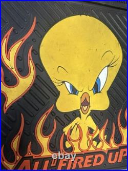 4 Tweety Bird Looney Tunes All Fired Up Floor Car Mats 2000 Warner Bros Rare VTG 4 Tweety Bird Looney Tunes All Fired Up Floor Car Mats 2000 Warner Bros Rare VTG