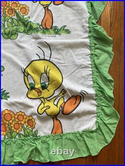 4pc Rare Vintage Tweety Bird Sylvester The Cat Warner Bros Inc. 1975 Curtains