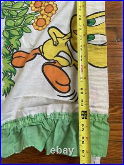 4pc Rare Vintage Tweety Bird Sylvester The Cat Warner Bros Inc. 1975 Curtains