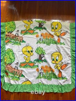 4pc Rare Vintage Tweety Bird Sylvester The Cat Warner Bros Inc. 1975 Curtains
