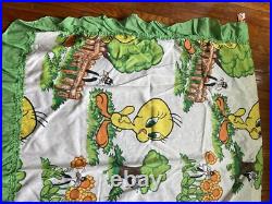 4pc Rare Vintage Tweety Bird Sylvester The Cat Warner Bros Inc. 1975 Curtains