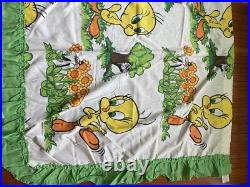 4pc Rare Vintage Tweety Bird Sylvester The Cat Warner Bros Inc. 1975 Curtains