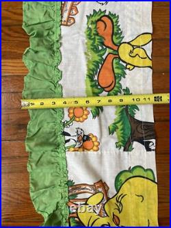 4pc Rare Vintage Tweety Bird Sylvester The Cat Warner Bros Inc. 1975 Curtains