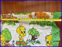 4pc Rare Vintage Tweety Bird Sylvester The Cat Warner Bros Inc. 1975 Curtains