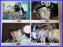A CLOCKWORK ORANGE LOBBY CARD SET x 8 WARNER BROS RARE SET! STANLEY KUBRICK