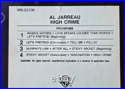Al Jarreau High Crime 8 Track Tape UNTESTED 1984 VERY RARE WB-25106 Warner Bros