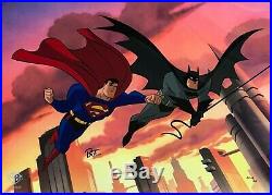 BRUCE TIMM rare BATMAN & SUPERMAN ltd EP 25/25 cel SIGNED Worlds Finest WB COA