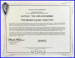 BRUCE TIMM rare BATMAN & TALIA cel SIGNED Demons Quest Ras Al Ghul WB COA BTAS