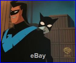 BRUCE TIMM rare NIGHTWING CATWOMAN cel YOU SCRATCH MY BACK classic BTAS WB COA