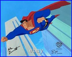BRUCE TIMM rare SUPERMAN cel SIGNED 2x Identity Crisis STAS flying BTAS WB COA