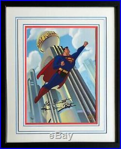 BRUCE TIMM rare SUPERMAN limited cel FRAMED & SIGNED 3x STAS WB exclusive COA
