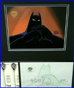 Batman Btas Original Production Cel & Art Both Signed Bruce Timm Wb Coa Rare Gif