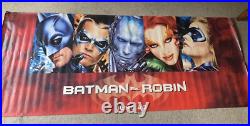 Batman & Robin 1997 Movie Promo Banner from theater, 4' x 10', Warner Bros, RARE Batman & Robin 1997 Movie Promo Banner from theater, 4' x 10', Warner Bros, RARE