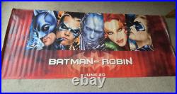 Batman & Robin 1997 Movie Promo Banner from theater, 4' x 10', Warner Bros, RARE Batman & Robin 1997 Movie Promo Banner from theater, 4' x 10', Warner Bros, RARE