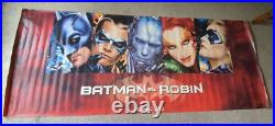 Batman & Robin 1997 Movie Promo Banner from theater, 4' x 10', Warner Bros, RARE Batman & Robin 1997 Movie Promo Banner from theater, 4' x 10', Warner Bros, RARE