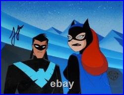 Batman The Animated Series RARE Batman Production Cel Nightwing Batgirl Signed