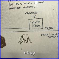 Bob Kane signed Batman DaVinci 17 x 19.5 Lithograph #402/500 RARE Warner Bros Bob Kane signed Batman DaVinci 17 x 19.5 Lithograph #402/500 RARE Warner Bros