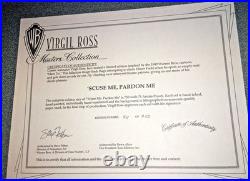 Bugs Bunny Cel Warner Bros Scuse Me Parden Me Signed Virgil Ross Rare