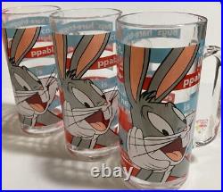 Bugs Bunny Warner Bros. Glass 3 New Made in 1996 Super rare Japan