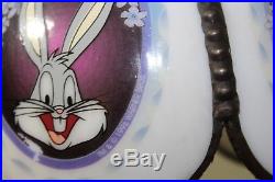 Bugs Bunny Warner Bros Looney Tunes 1996 Vintage Glass Metal Lamp Very Rare Lamp