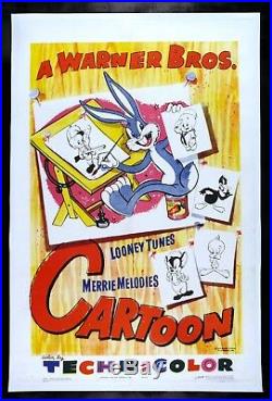 Bugs Bunny Warner Bros Looney Tunes Cartoon Animation Rare Movie Poster 1952