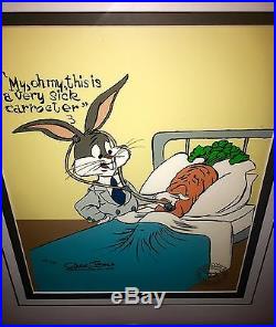 Bugs bunny cel warner brothers bugs sick carrot 2X signed chuck jones rare cell