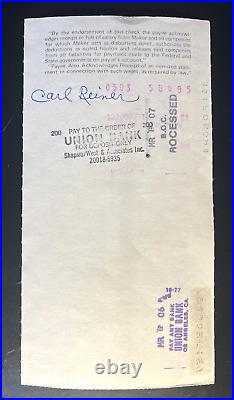Carl Reiner Signed Rare Original 1985 Warner Bros. Paycheck