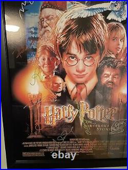 Cast signed Harry Potter and the Sorcerer's Stone 27x40 Poster WithCOA RARE