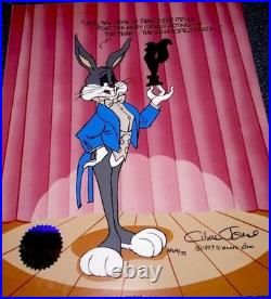 Chuck Jones Signed Artist Proof Cel Warner Bros Bugs Bunny Pewlitzer Prize Rare